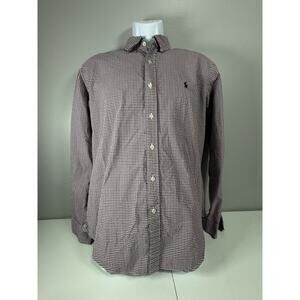 Polo Ralph Lauren Custom Fit Gingham Shirt L Red Blue Check Button Down